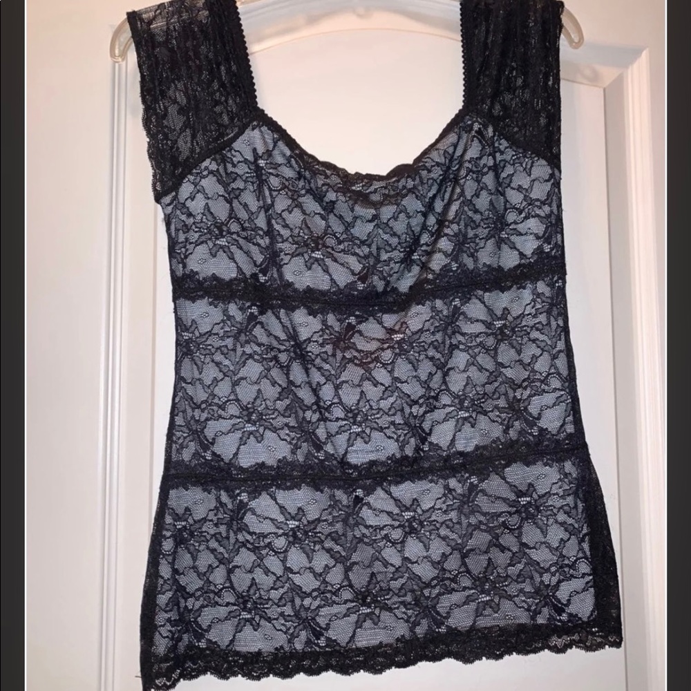 Limited Black Lace Top With Silver Lining M